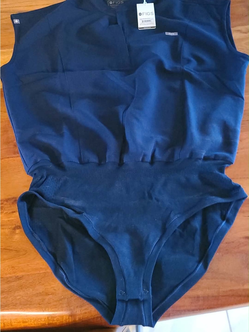 FIGS Navy Sleeveless Bodysuit